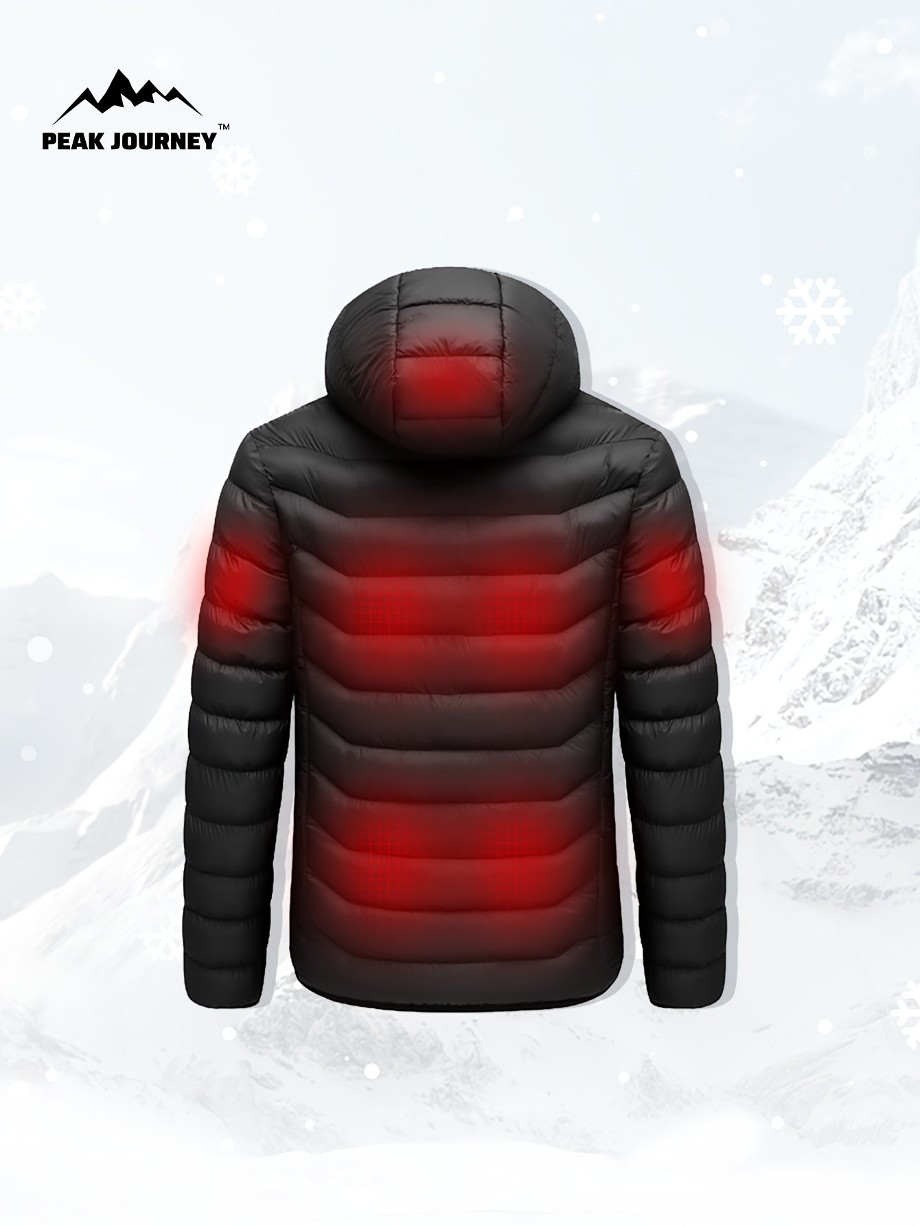 Men's Casual Heating Hooded Jacket for Outdoor Activities