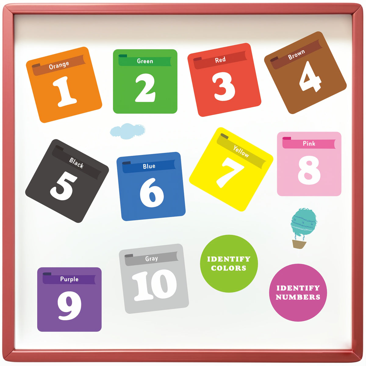 12pc Recognition Square Numbers Fridge Magnets Whiteboard Stickers English Phoni