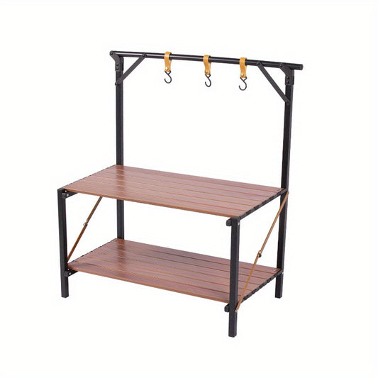 1pc L-shaped Foldable Storage Rack for Outdoor Camping Hiking