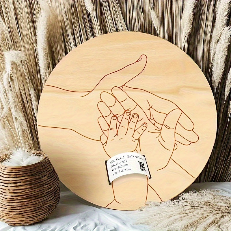 Wooden Laser Engraved Birth Bracelet Holder Keepsake Gift