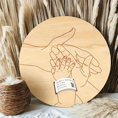 Wooden Laser Engraved Birth Bracelet Holder Keepsake Gift