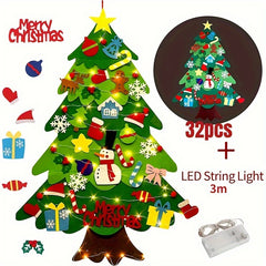 Felt Christmas Tree with LED String Lighting for Xmas Decor
