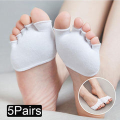 5 Pairs Breathable Invisible Half Palm Five Finger Socks Women's Stockings
