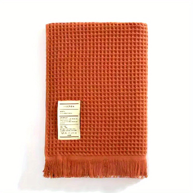 Thick Cotton Waffle Bath Towel - Water Absorbent Wrap