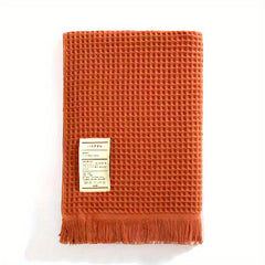 Thick Cotton Waffle Bath Towel - Water Absorbent Wrap