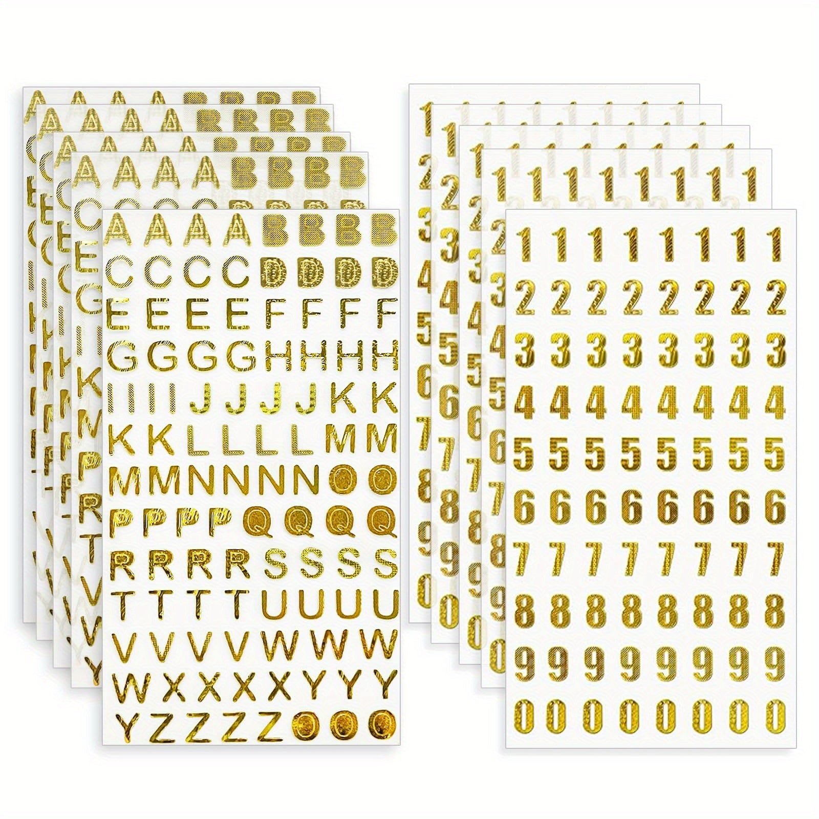 Golden Glitter Letter Number Stickers Self Adhesive DIY Craft