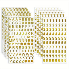 Golden Glitter Letter Number Stickers Self Adhesive DIY Craft