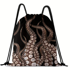Halloween Flower Skull Drawstring Backpack Ghost Skull Elf Pattern