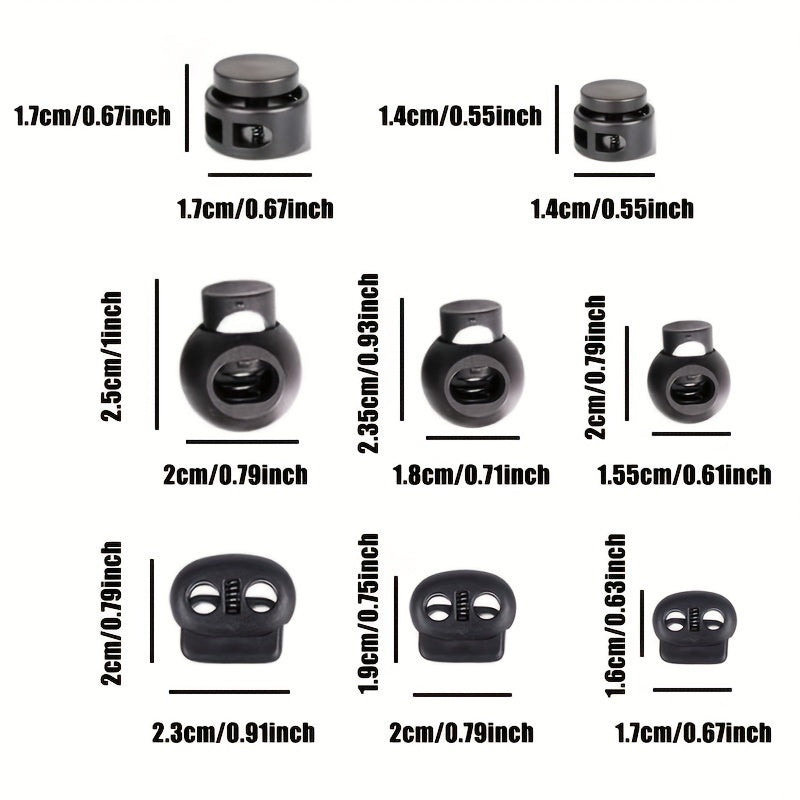 10Pcs Plastic Cord Locks Double Hole Elastic Cord Adjuster