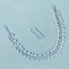 Faux Pearl Decor Hair Clip Headband Bridal Wedding Headwear Hair Accessory