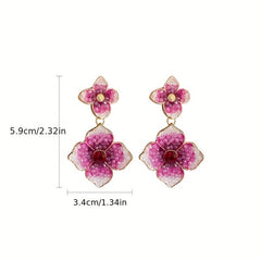 Temperament Flower Pearl Earrings Light Ear Jewelry