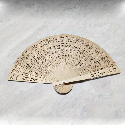 Sandalwood Handheld Fan Folding Wooden Fan Vintage Ancient Style Small Gift