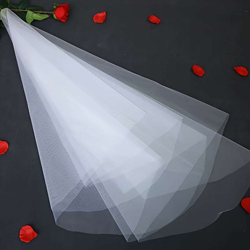 Bridal Wedding Veil Hair Accessory Flowing Single Layer Prom Formal Gift