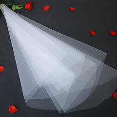 Bridal Wedding Veil Hair Accessory Flowing Single Layer Prom Formal Gift