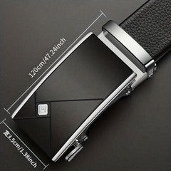Leather Belt with Automatic Buckle for Men