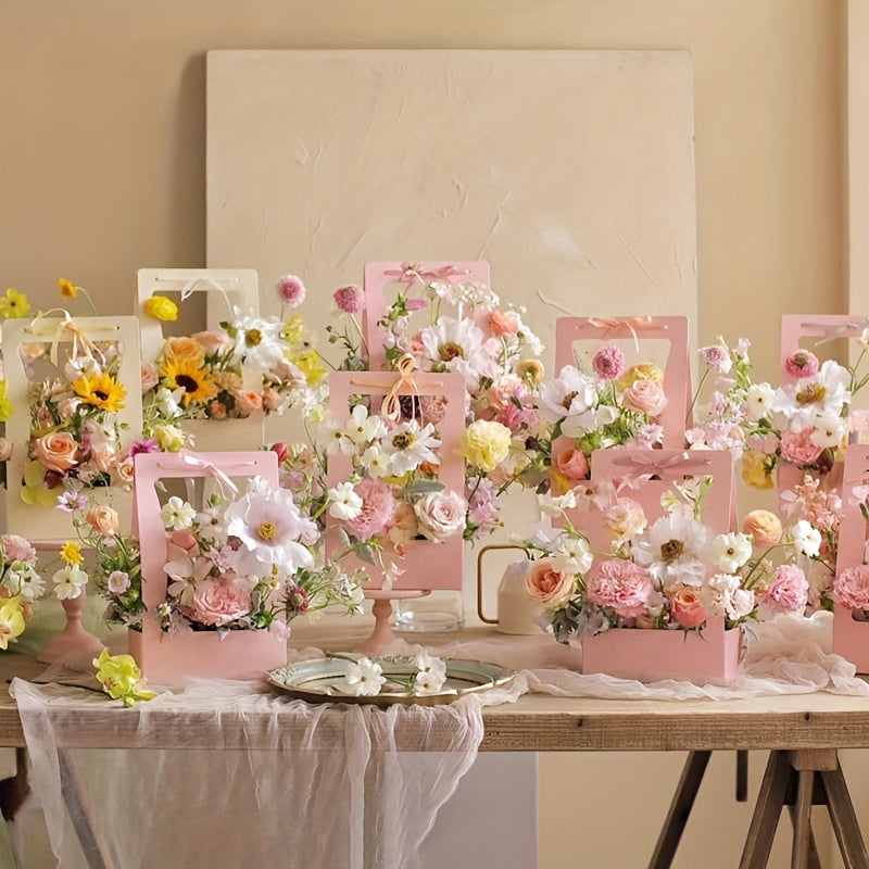Waterproof Handheld Flower Basket Paper Box Flower Packaging