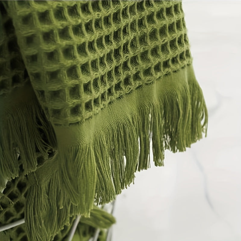 Thick Cotton Waffle Bath Towel - Water Absorbent Wrap