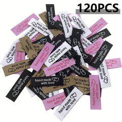 120pcs Personalized Woven Sewing Labels With Love for Clothing Garment