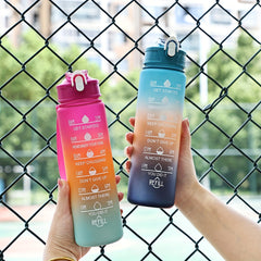 Gradient Leakproof Water Bottle with Time Marker 300ml 750ml 10-36oz