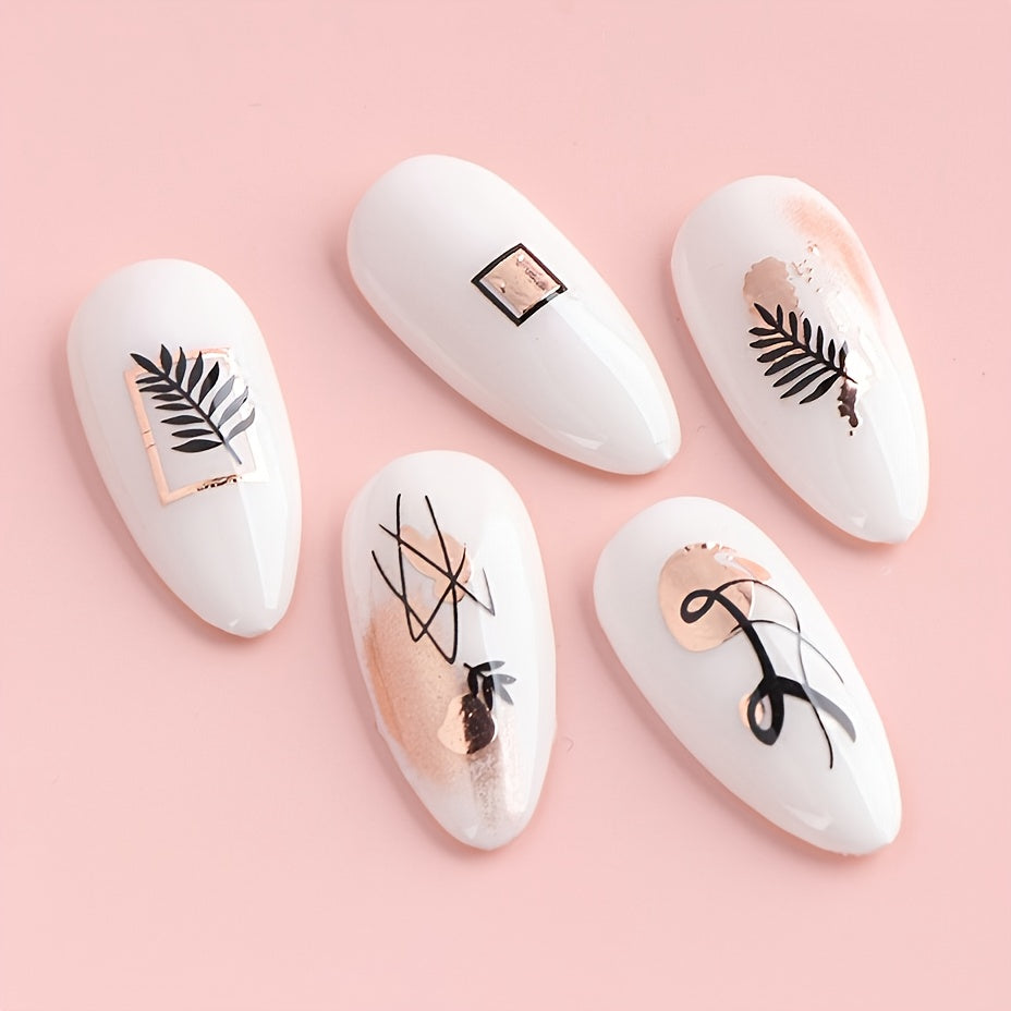 Geometric 3D Nail Art Stickers - Easy to Apply Abstract Decals