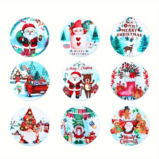 9pcs Acrylic Christmas Ornaments Watercolor Christmas Tree Decorations