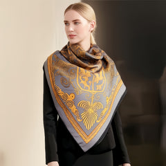 Silk Scarf: Elegant Phoenix Design 180x70cm