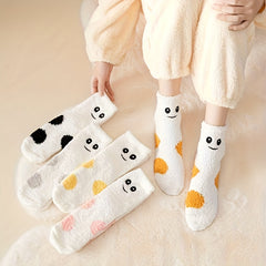 5 Pairs Polka Dot Print Socks Women's Stockings & Hosiery