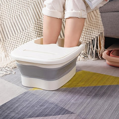 Folding Bubble Foot Bath Bucket with Lid for Home Travel