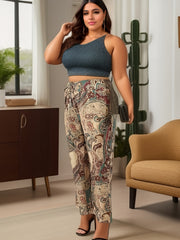  Paisley Floral Wide Leg Trousers