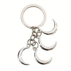 Pentagram Moon Star Keychain Pendant for Couples
