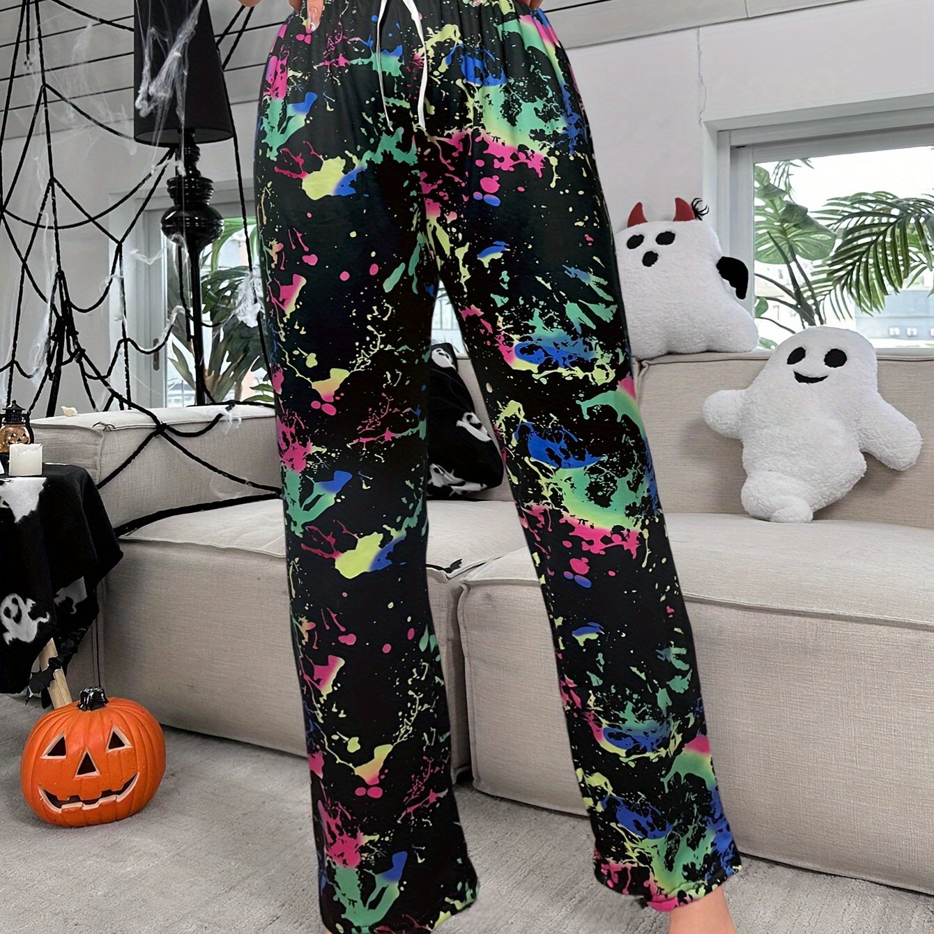 Tie Dye Print Sleep Bottoms Casual & Cozy Home Sleep Pants