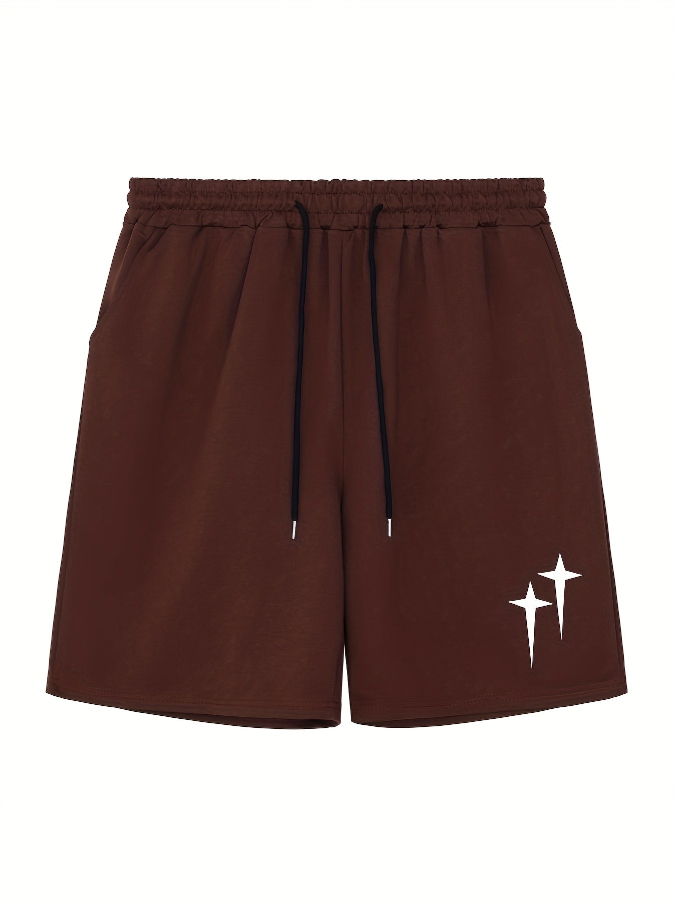 Solid Stretch Elastic Waist Drawstring Shorts for Men
