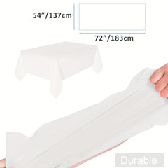 Disposable Plastic Tablecloth for Parties - Rectangle Table Cover