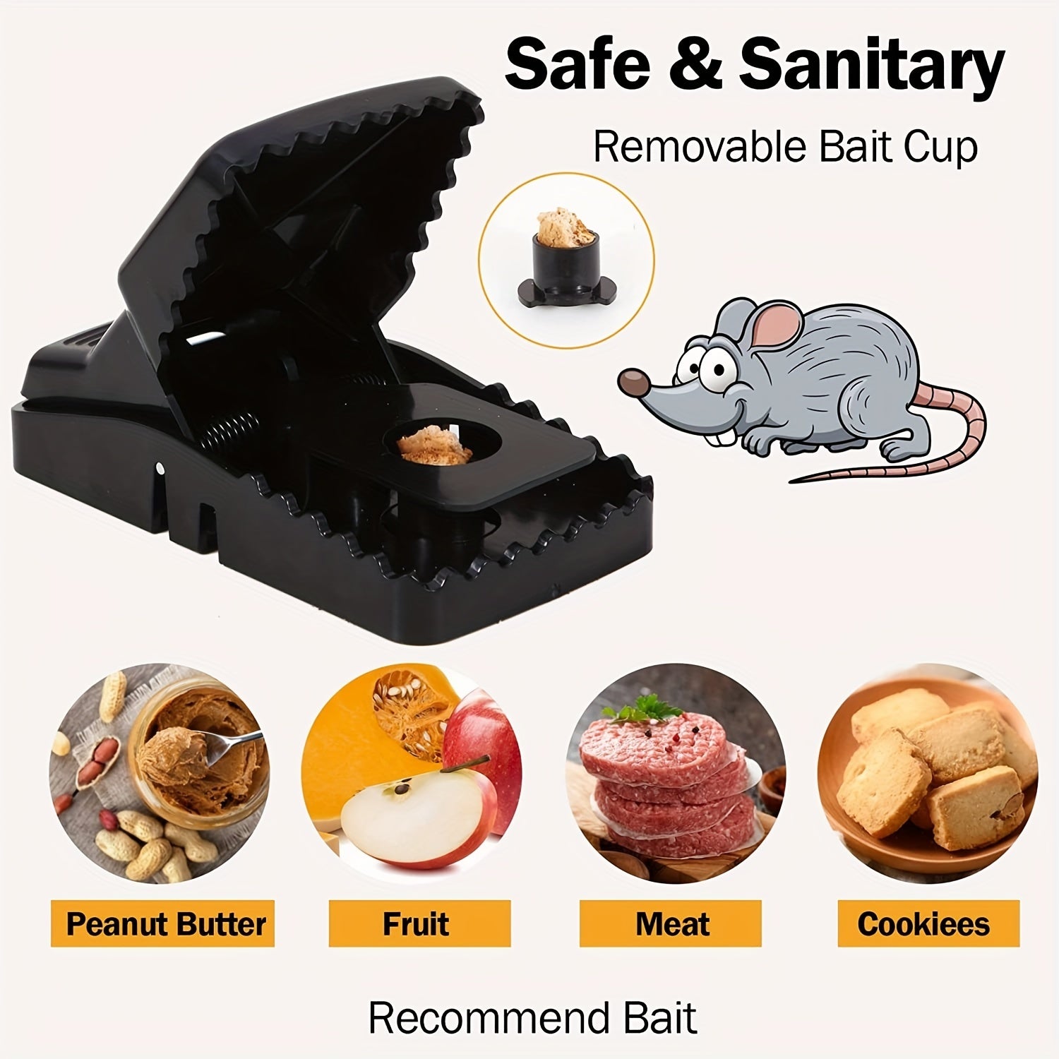 Feeke Rat Trap Large Mouse Traps Indoor Pest Control Traps Quick Set Up Reusable