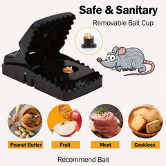 Feeke Rat Trap Large Mouse Traps Indoor Pest Control Traps Quick Set Up Reusable