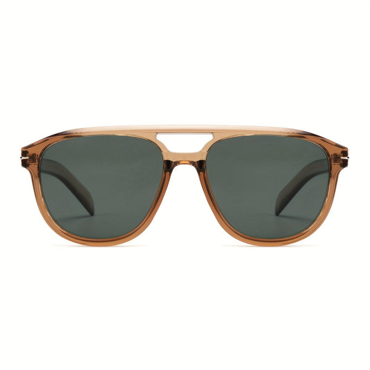 OUWEN Polarized Aviator Sunglasses Men Vintage Shades Green Lenses