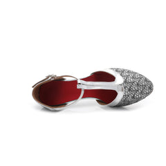 Women's Latin Dance Shoes with Closed Toe Buckle & Kitten Heels