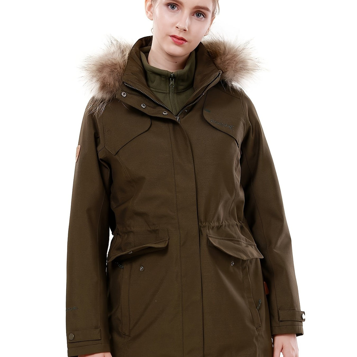 Women's 3 in 1 Ski Hooded Jacket Ladies Windproof Winter Outwear