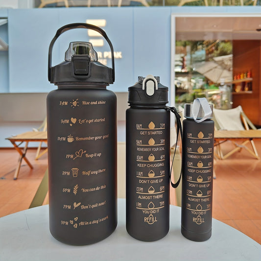 Leakproof Gradient Water Bottles 67oz 25oz 10oz Lockable Lid For Outdoor Sports