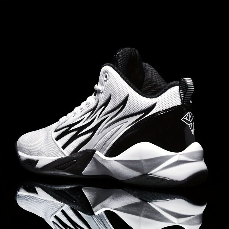 Men's Block Basketball Shoes Comfy Breathable Non Slip Shock Absorption