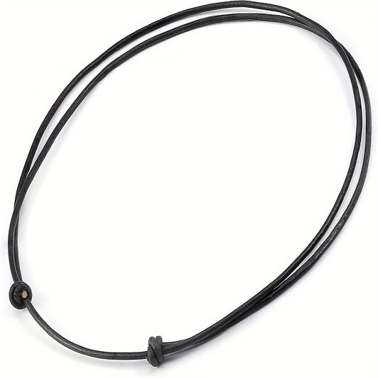 Adjustable Leather Rope Necklace for Women