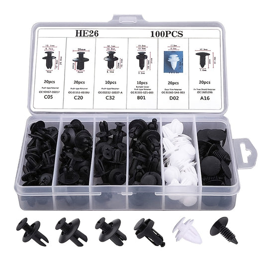 100pcs Car Body Push Retainer Pin Rivet Bumper Door Trim Fastener Clips