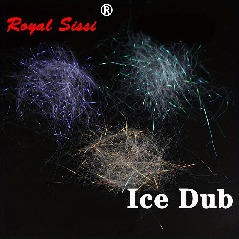 Royal Sissi 3 Bags Ice Dub Soft Flash Hair Rigs Fishing Bait Making Gear