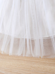 Girls Flower Mesh Summer Dress