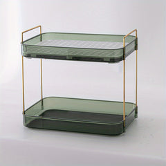 Stylish Bathroom Counter Organizer with Cosmetic Holder and Storage Shelf