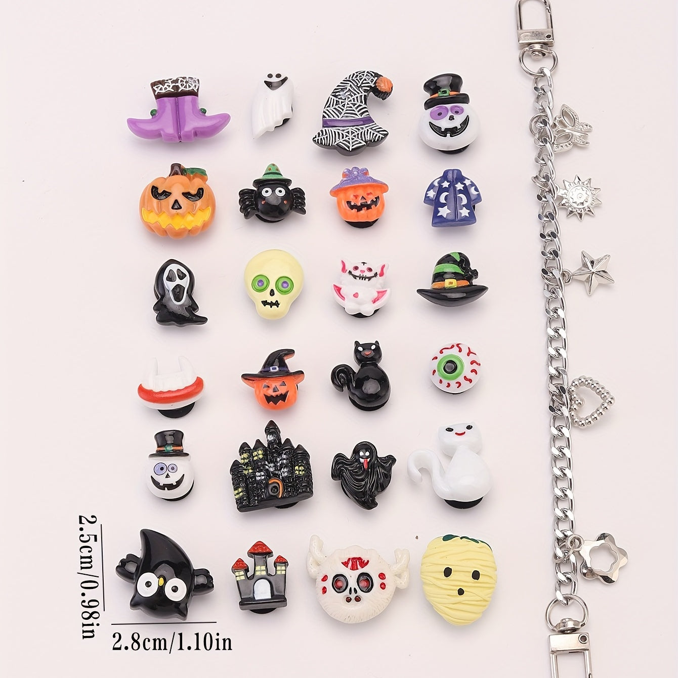 25pcs Cartoon Halloween Shoe Charms for Clogs & Garden Shoes DIY
