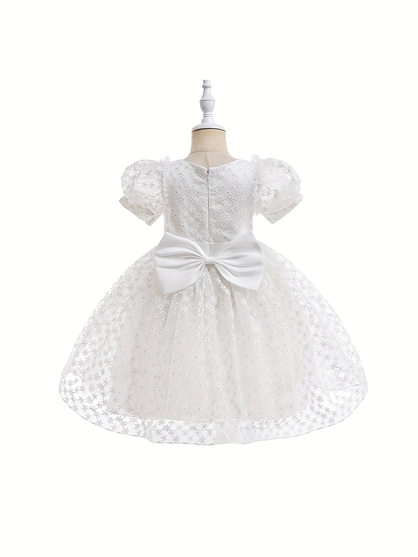 Girls Floral Princess Dress Puff Sleeve Tutu Dresses
