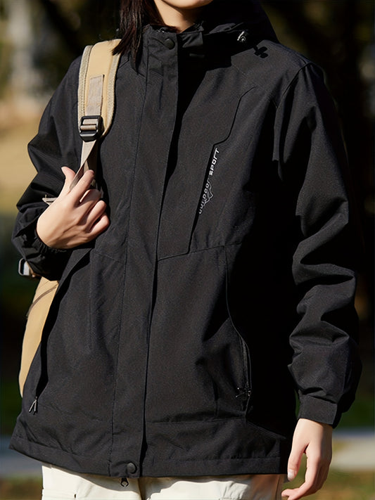 Men's Waterproof Windbreaker Detachable Inner Liner Active Zip Up Hooded Jacket