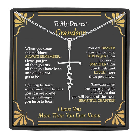 Faith Letter Pendent Necklace for Grandson