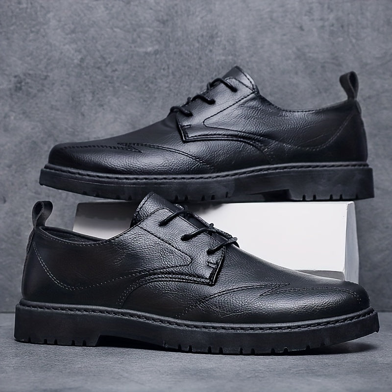 Men's Derby Shoes Stitch Detail Lace up Front Business Formal